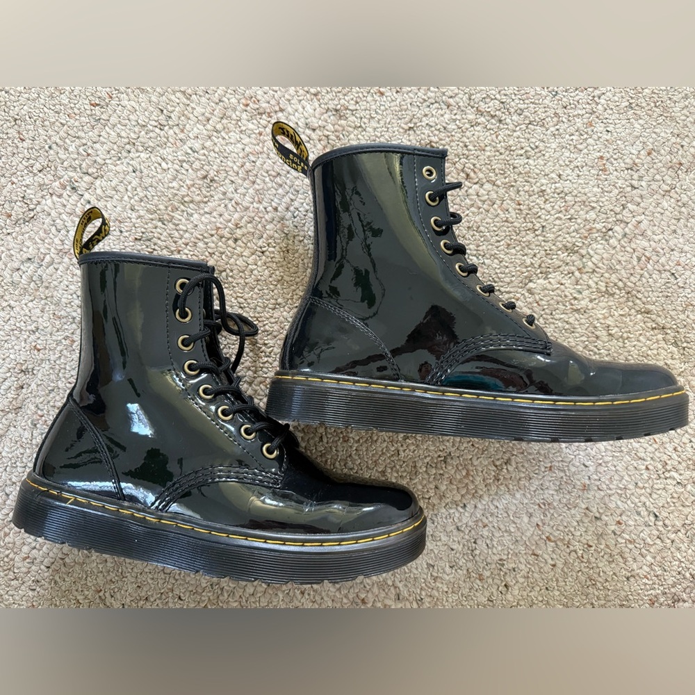Dr. Martens Black Patent Lace-Up Boots